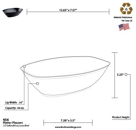 1.8 Litre Black Rectangular Plastic Serving Bowls - Decodine
