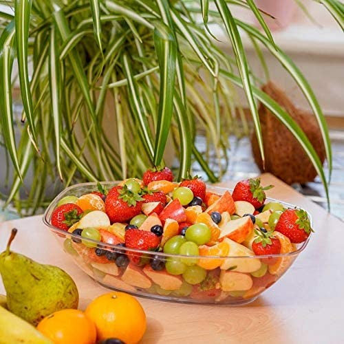 1.8 Litre Clear Rectangular Plastic Serving Bowls - Decodine