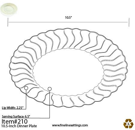 18 Pack 10.25" Round Plastic Black Dinner Plates - Decodine