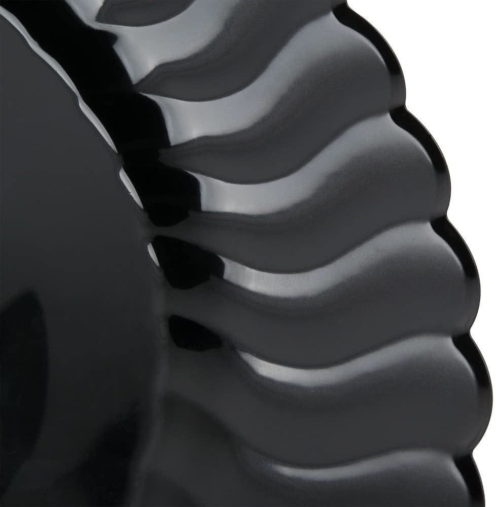 18 Pack 10.25" Round Plastic Black Dinner Plates - Decodine