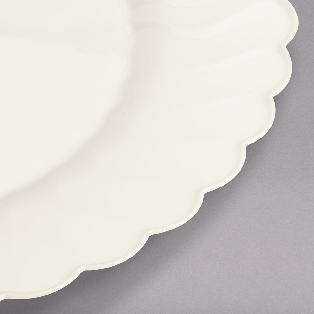 18 Pack 10.25" Round Plastic Ivory Dinner Plates - Decodine