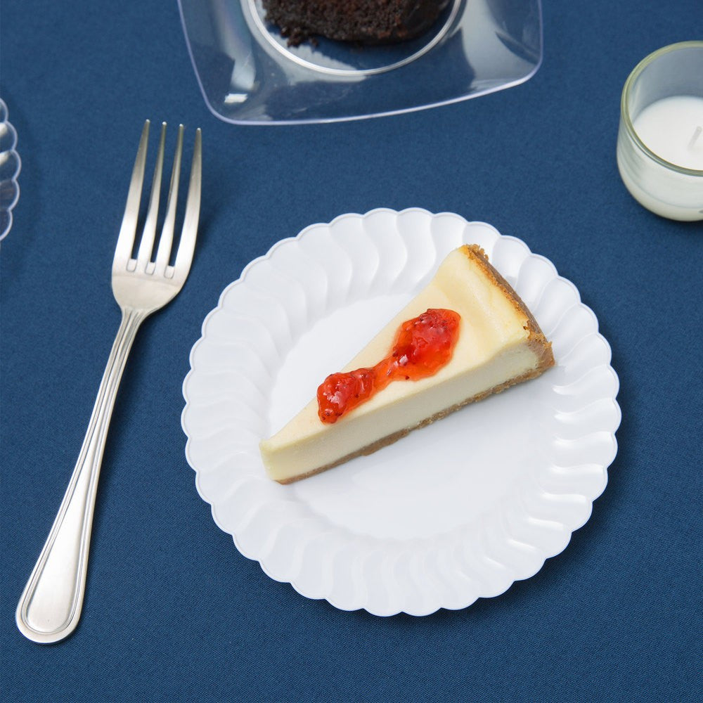 18 Pack 6" Round Plastic White Dessert Plates - Decodine
