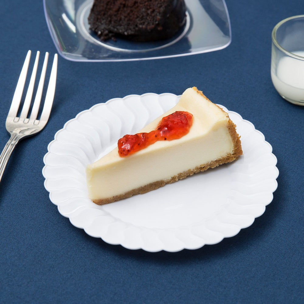 18 Pack 6" Round Plastic White Dessert Plates - Decodine