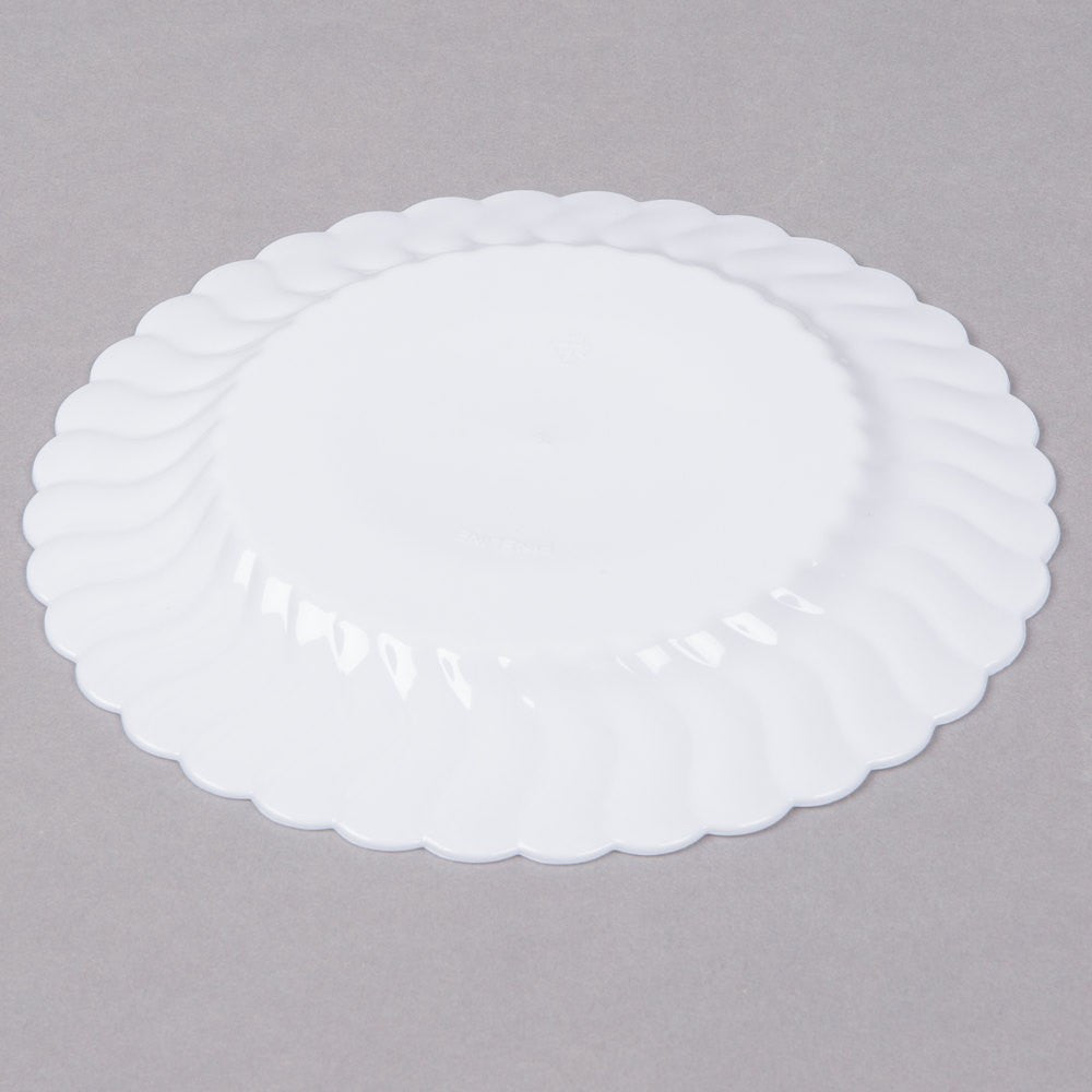 18 Pack 6" Round Plastic White Dessert Plates - Decodine