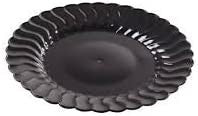 18 Pack 7.5" Round Plastic Black Dessert Plates - Decodine