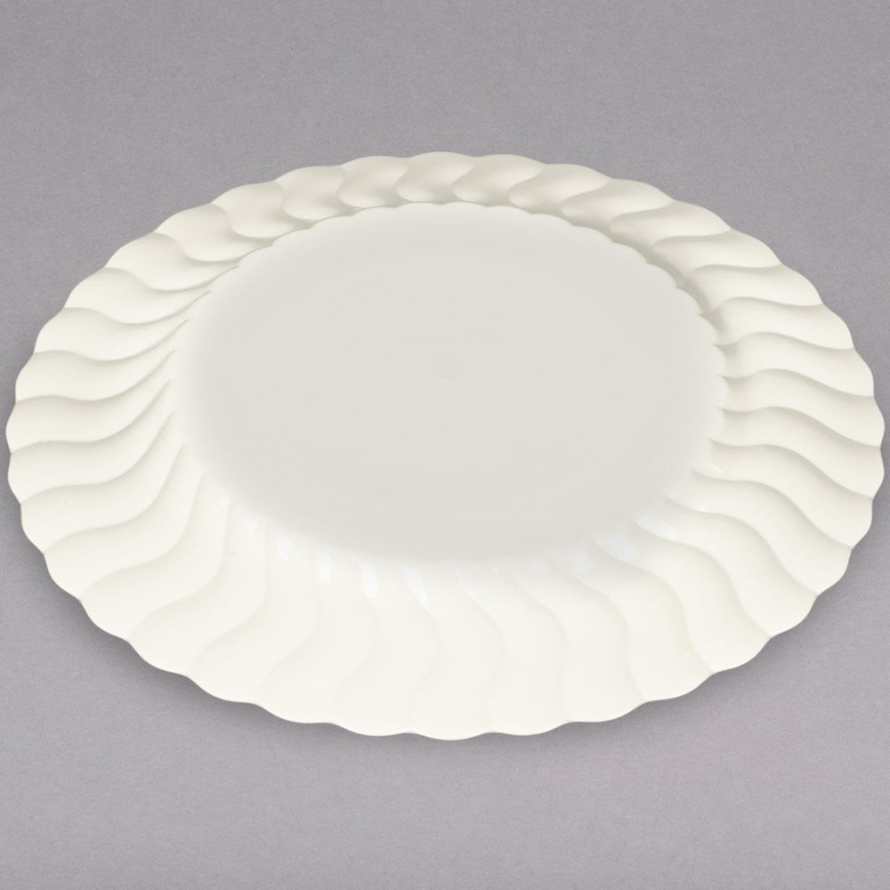 18 Pack 7.5" Round Plastic Ivory Dessert Plates - Decodine