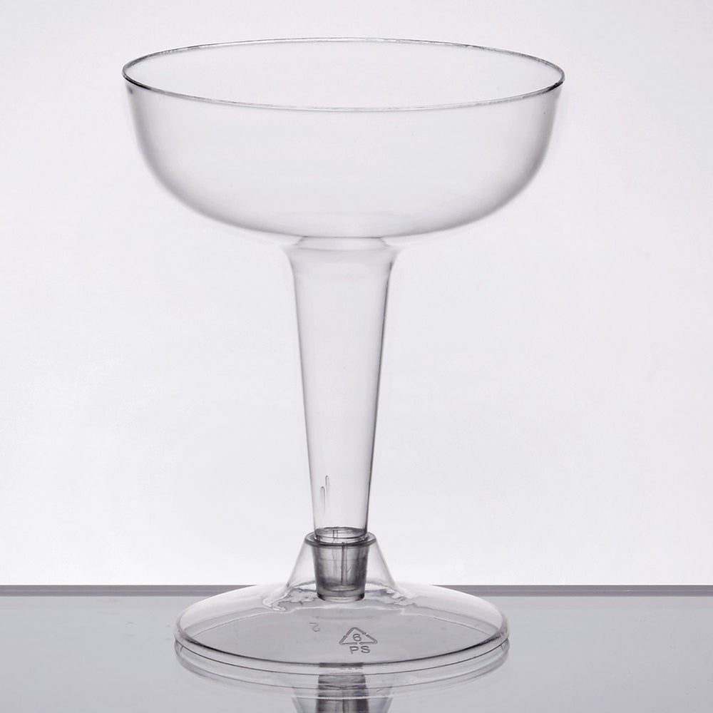 20 Pack 4oz Plastic Old Fashioned Champagne Cocktail 2 Piece Plastic Glasses - Decodine