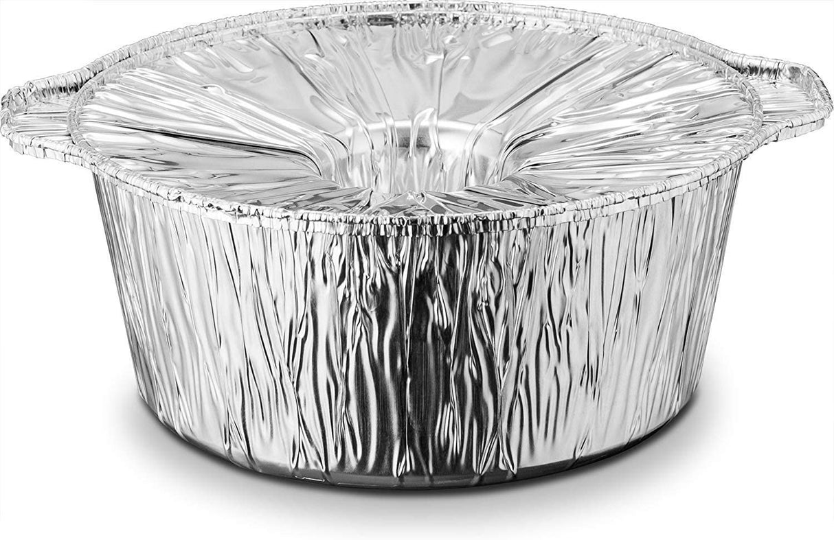 2 Pack Medium 3.8 Litre Aluminium Disposable Cooking Pots with Lids - Decodine