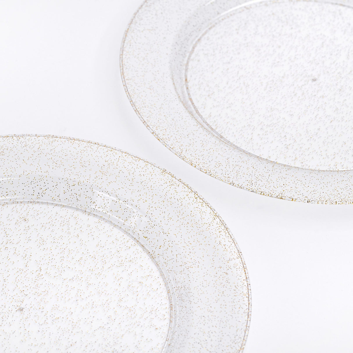 20 Pack 10" Hard Plastic Dinner Plates with Gold Glittered Design - Decodine