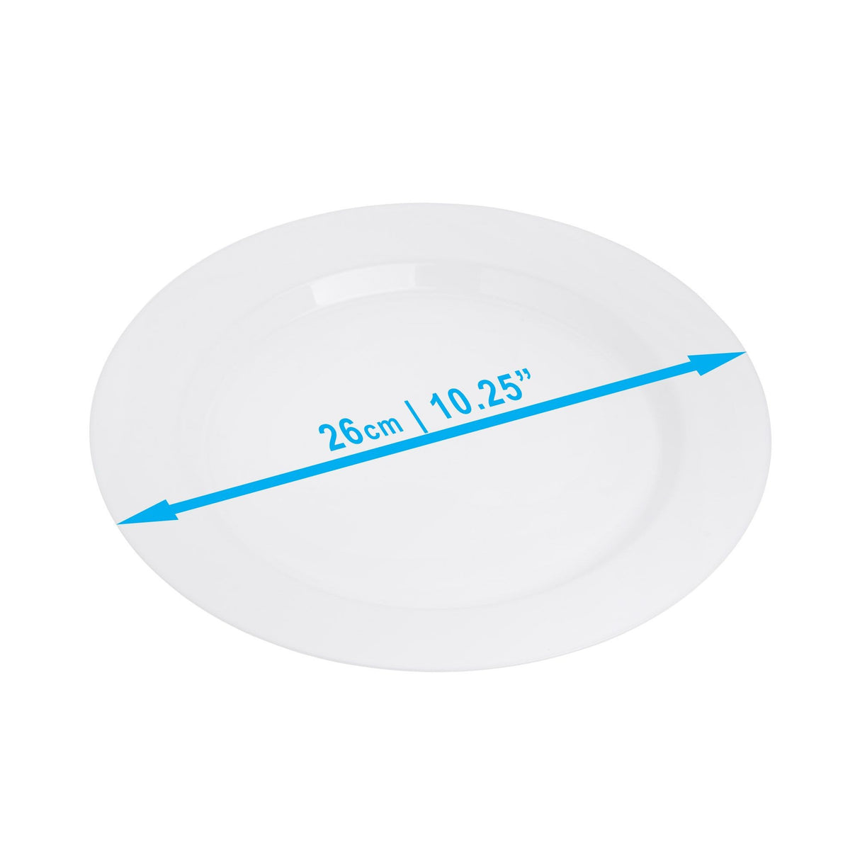 20 Pack 10.25" White Hard Plastic Dinner Plates - Decodine