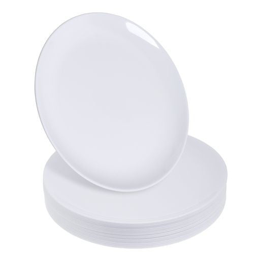 20 Pack 10.5" White Hard Plastic Classic Plates - Decodine