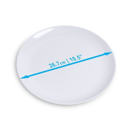 20 Pack 10.5" White Hard Plastic Classic Plates - Decodine