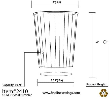 20 pack 10oz Crystal-Look Premium Plastic Half Pint Tumblers - Decodine