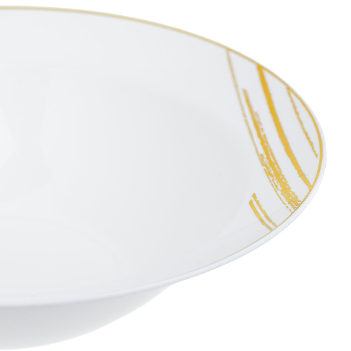 20 Pack 10oz Plastic White & Gold Designed Party/Soup Bowls - Decodine