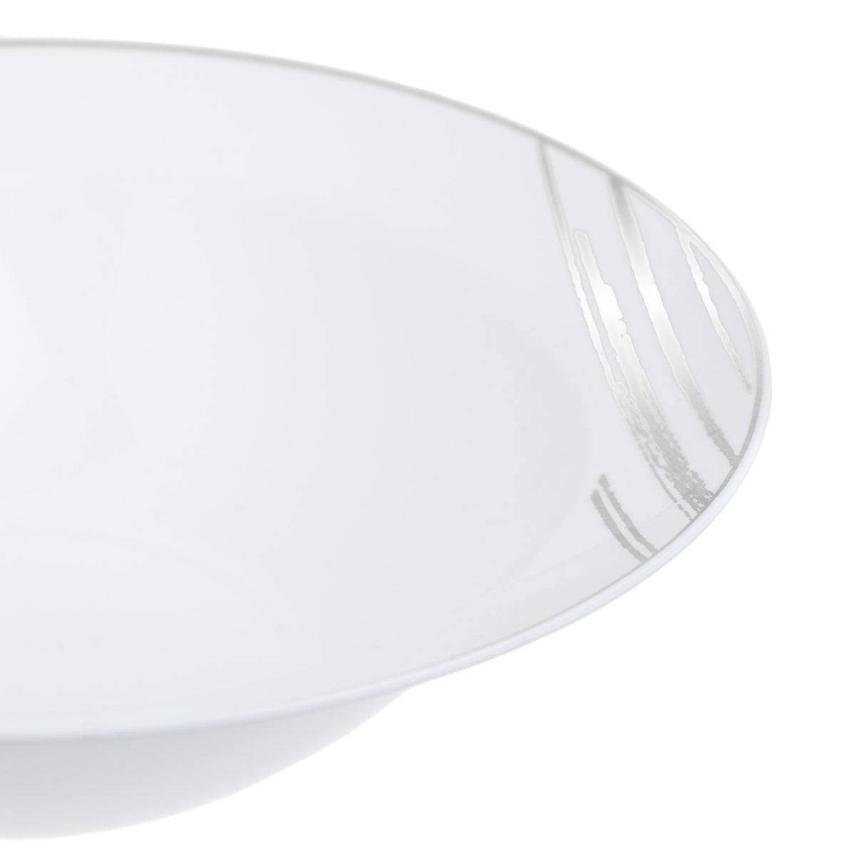 20 Pack 10oz Plastic White & Silver Designed Party/Soup Bowls - Decodine
