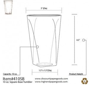 20 Pack 10oz Plastic Tumblers Hexagon Designed Cups - Plastic Cups Square Bottom - Decodine