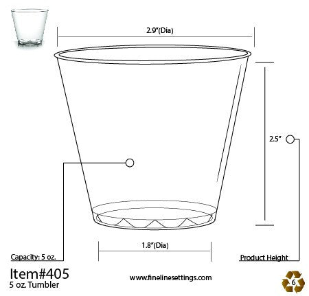 20 Pack 5oz. Plastic Dessert Tumblers - Mini Hard Plastic Cups - Decodine