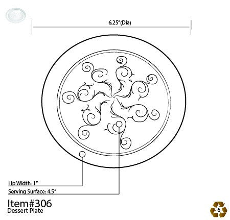 20 Pack 6.25" Round Plastic Dessert Plates - Clear - Decodine