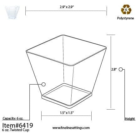 20 Pack 6oz Plastic Dessert Cups - Decodine