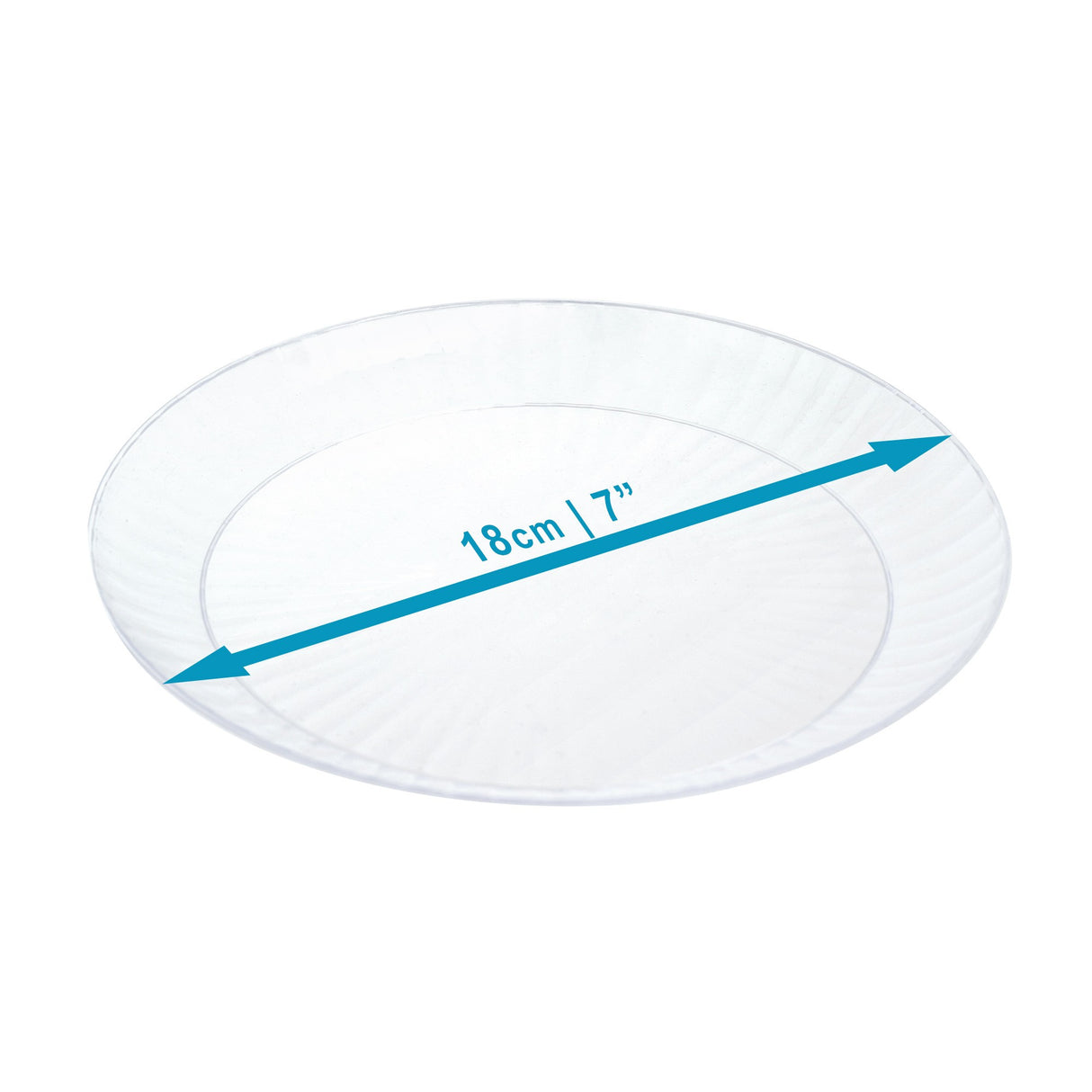 20 Pack 7" Clear Designed Plastic Plates - Decodine