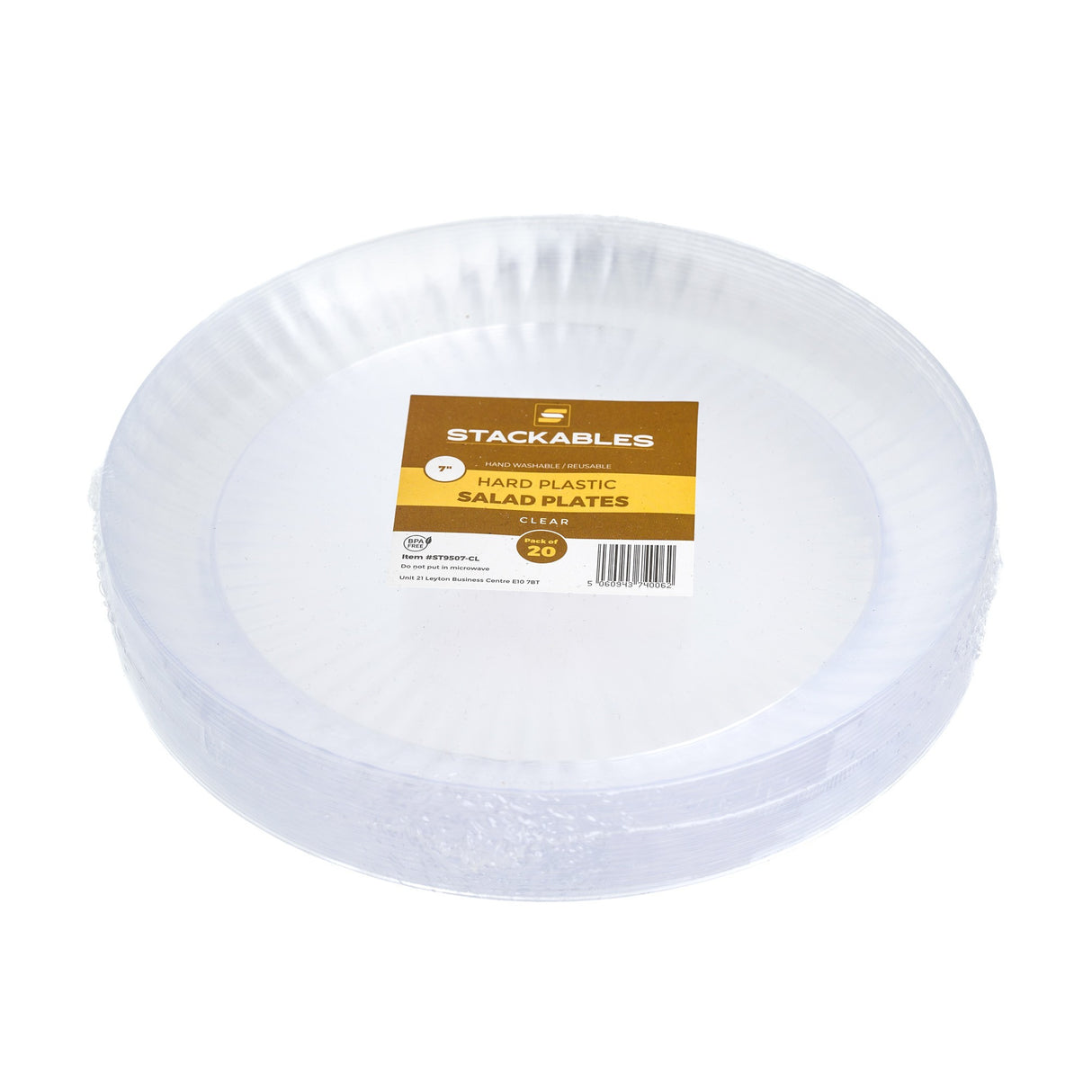 20 Pack 7" Clear Designed Plastic Plates - Decodine