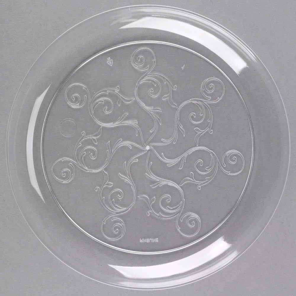 20 Pack 7" Round Plastic Salad Plates - Clear - Decodine