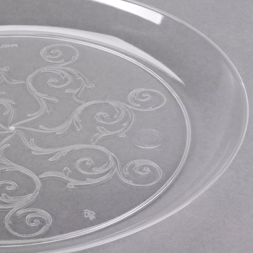 20 Pack 7" Round Plastic Salad Plates - Clear - Decodine