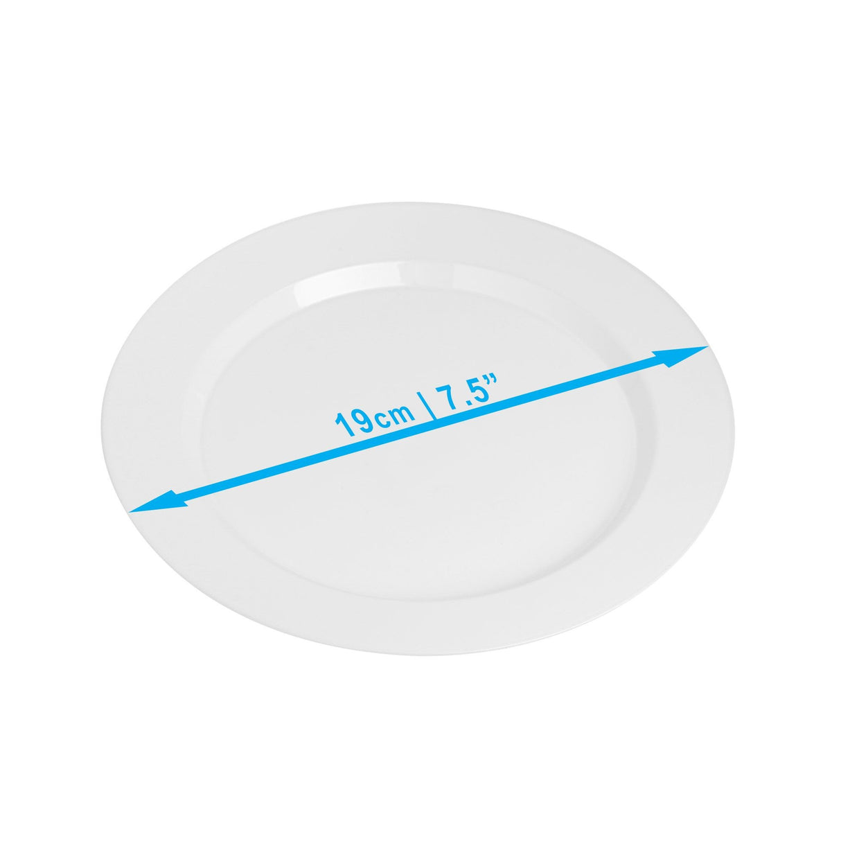 20 Pack 7.5" White Hard Plastic Desset/Side Plates - Decodine