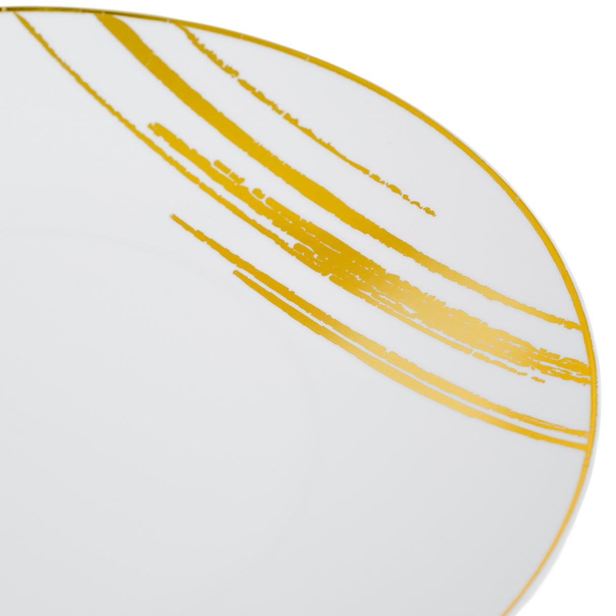 20 Pack 7.5" White & Gold Designed Plastic Plates - Decodine