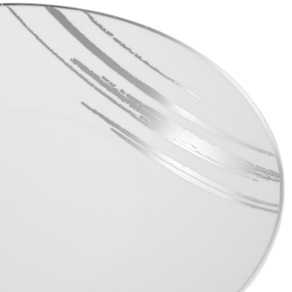 20 Pack 7.5" White & Silver Designed Plastic Plates - Decodine