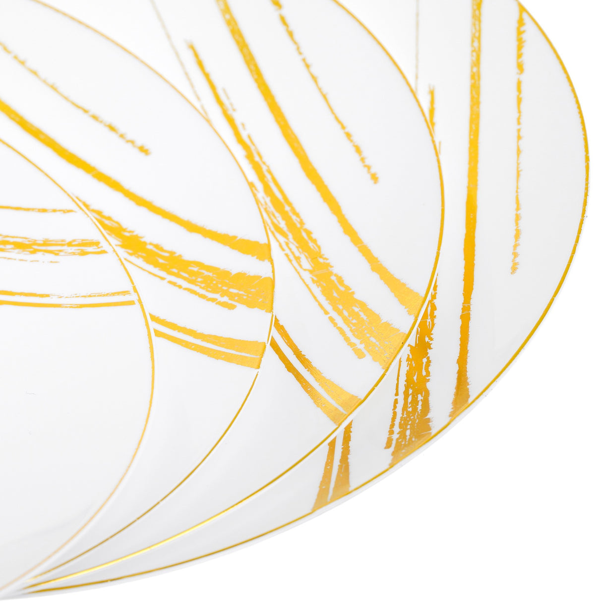 20 Pack 8" White & Gold Designed Plastic Plates - Decodine