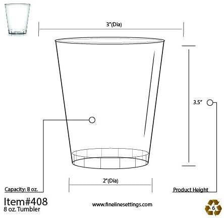 20 Pack 8oz Plastic Tumbler - Hard Plastic Cups - Decodine