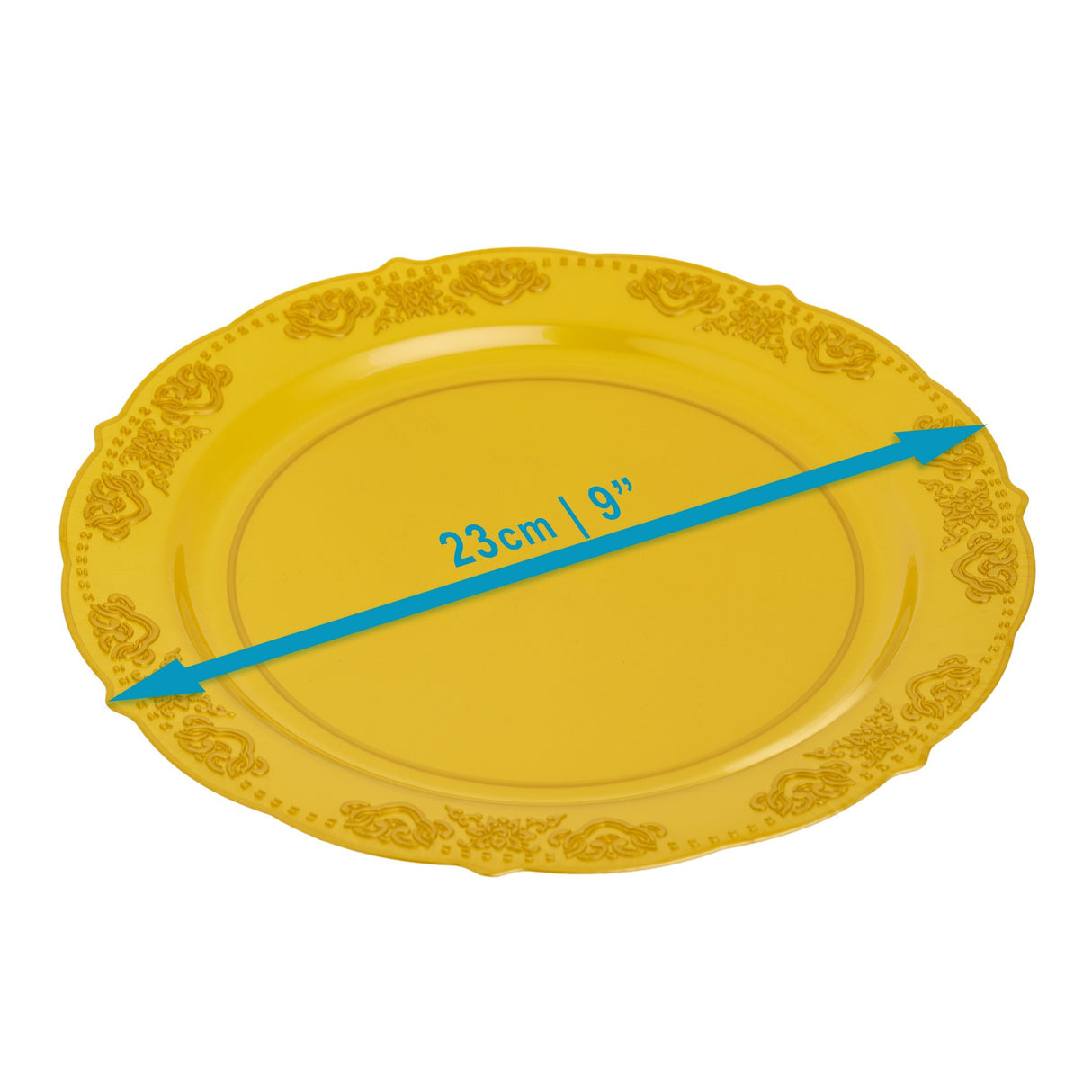 20 Pack 9" Plastic Gold Plates - Decodine