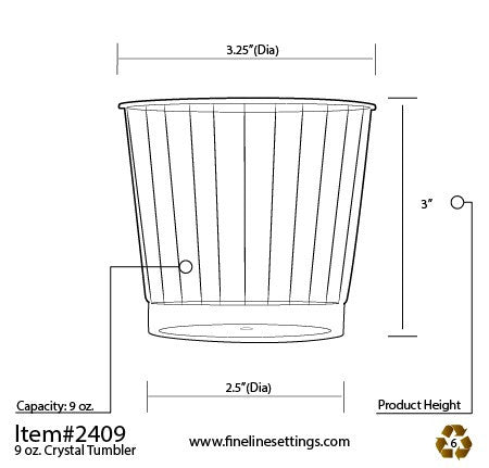 20 Pack 9oz Old Fashioned Crystal-Look Squad Premium Plastic Tumblers - Decodine