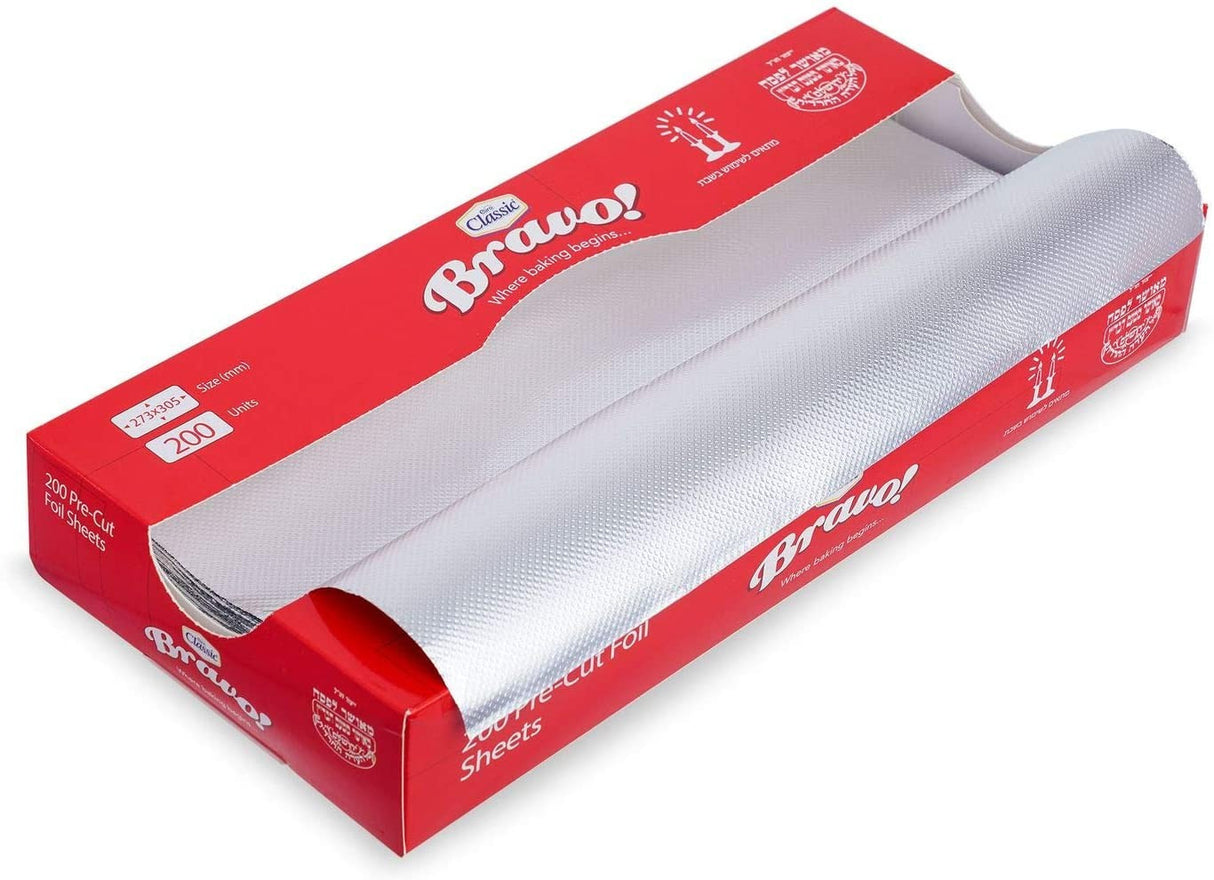 200 Pre-Cut Aluminium Foil Food Wrap Sheets - Decodine
