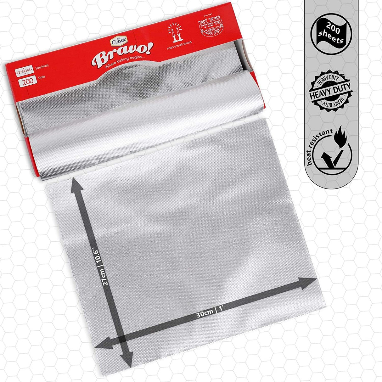 200 Pre-Cut Aluminium Foil Food Wrap Sheets - Decodine