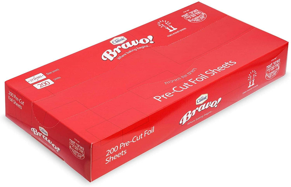 200 Pre-Cut Aluminium Foil Food Wrap Sheets - Decodine