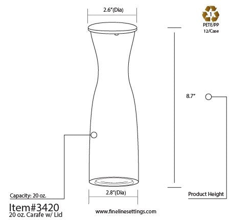 20oz Plastic Wine Carafe with Lid - Decodine