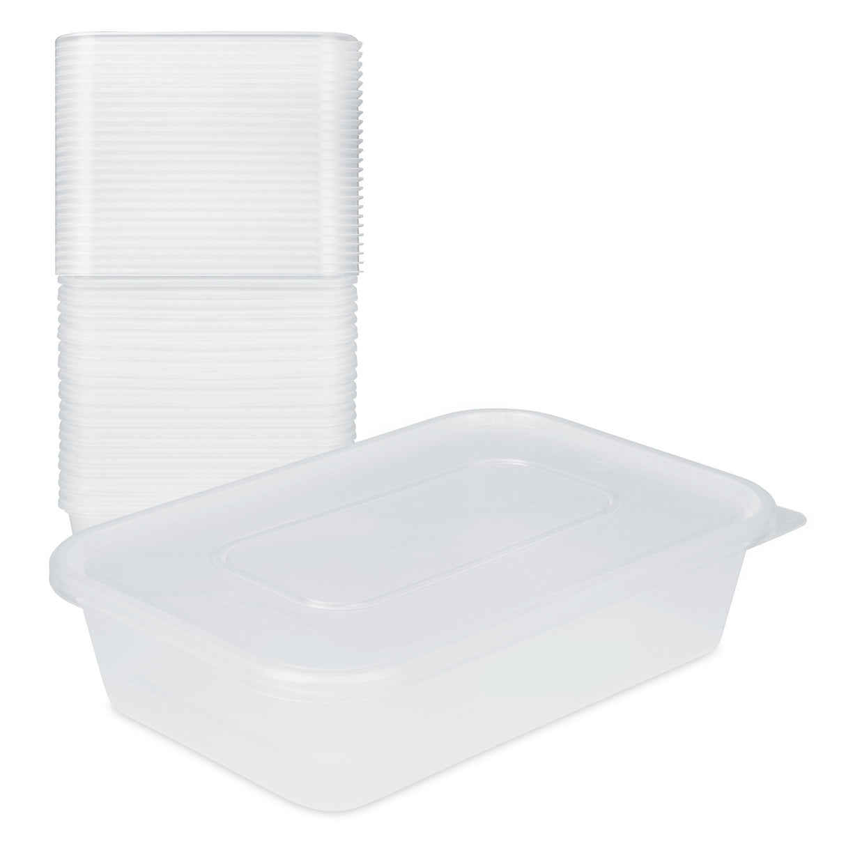 25 Pack 500ml Rectangular Clear Plastic Containers with Lids - Decodine