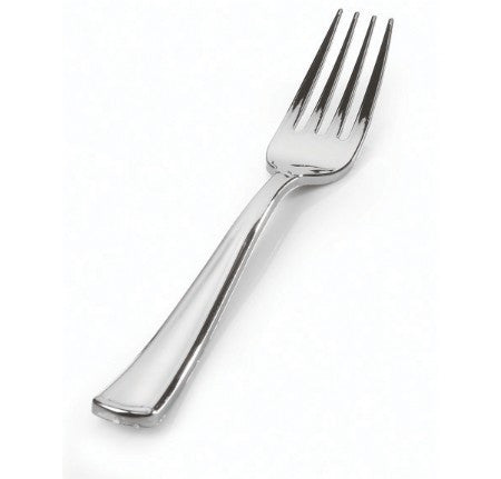 25 Pack Silver Plastic Forks - Decodine
