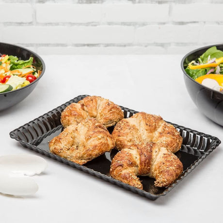 3 Pack 9" x 13" Black Rectangular Serving Trays - Decodine