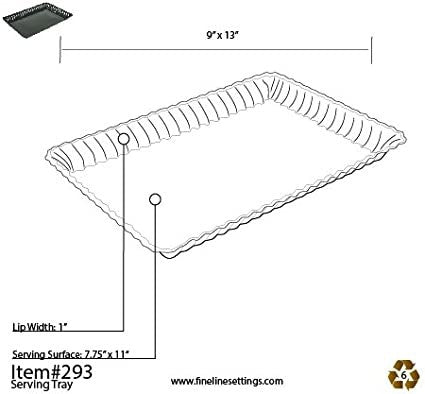 3 Pack 9" x 13" Ivory Rectangular Serving Trays - Decodine