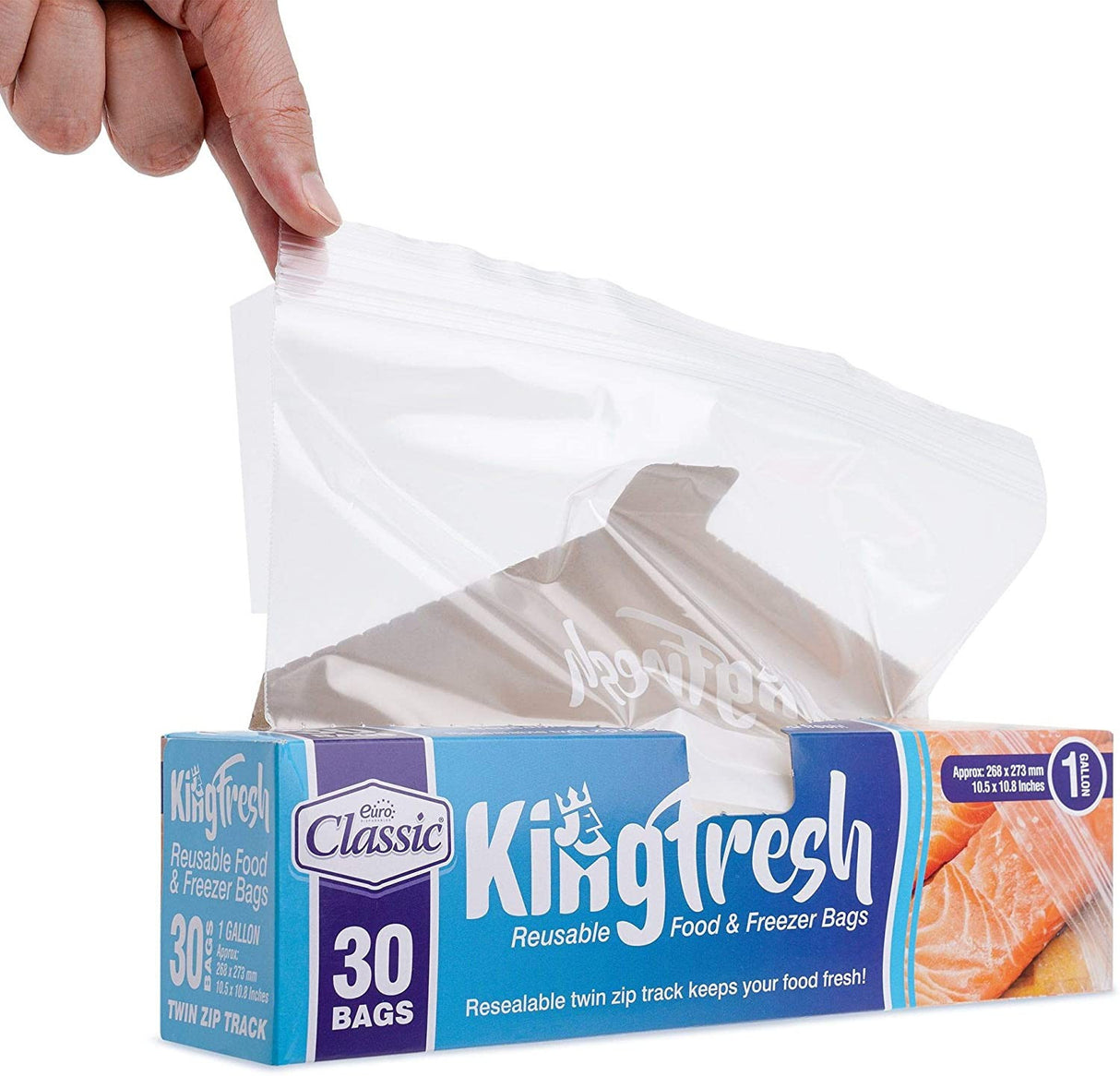 30 Plastic 10.6" x 10,8" 'Double' Zipped Grip 'n Seal Food Storage Bags - Decodine