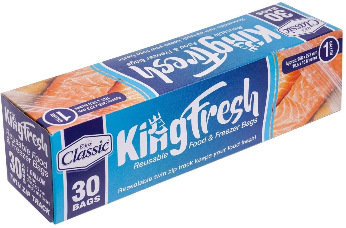 30 Plastic 10.6" x 10,8" 'Double' Zipped Grip 'n Seal Food Storage Bags - Decodine