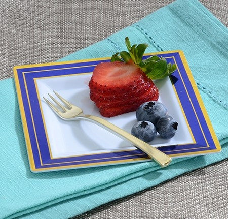 Pack of 24 Mini Gold Plastic Dessert/Tasting Forks 4" - Decodine