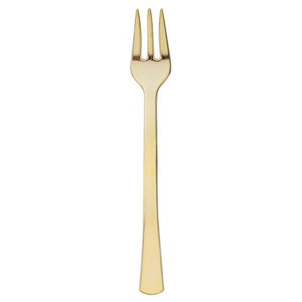 Pack of 24 Mini Gold Plastic Dessert/Tasting Forks 4" - Decodine