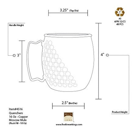 4 Pack 16oz Plastic Moscow Mule Mugs - Decodine