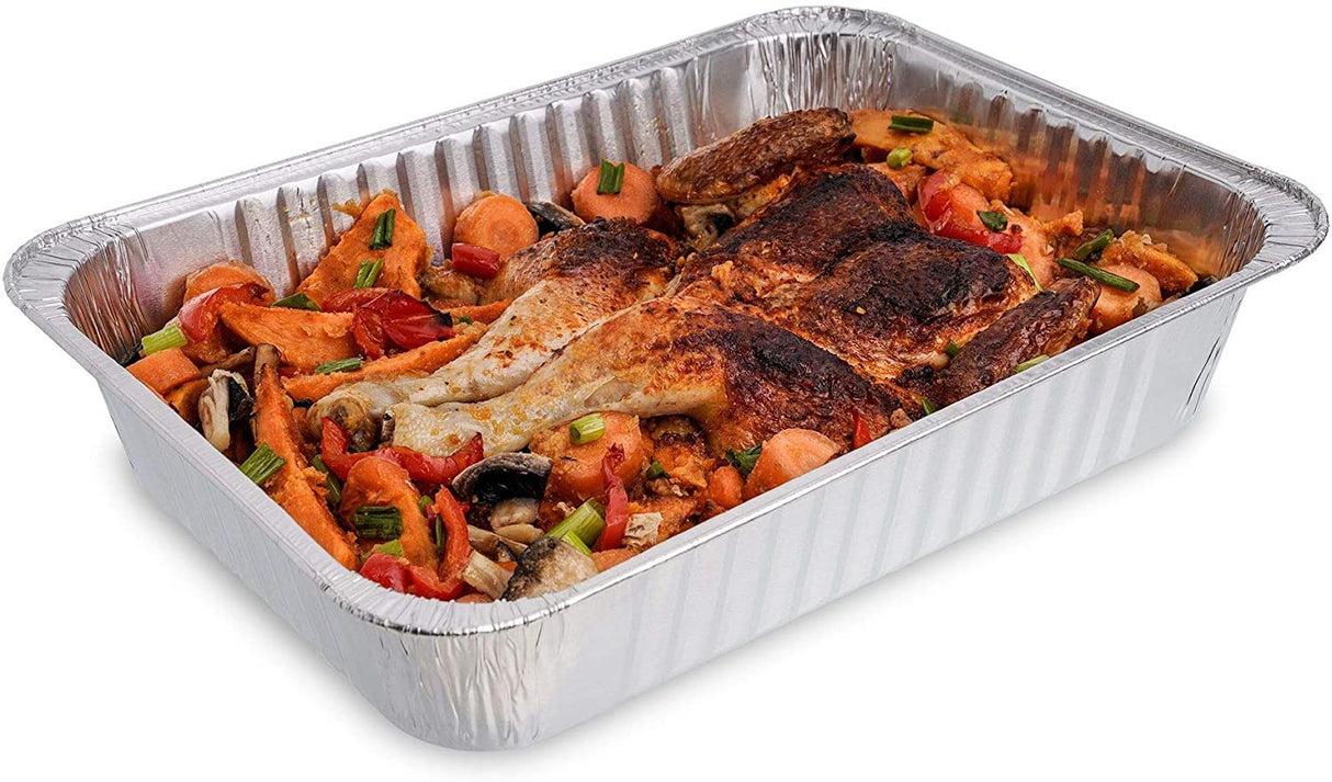 4 Pack 27cm x 37cm Large Heavy Duty Aluminium Disposable Foil Pans - Decodine