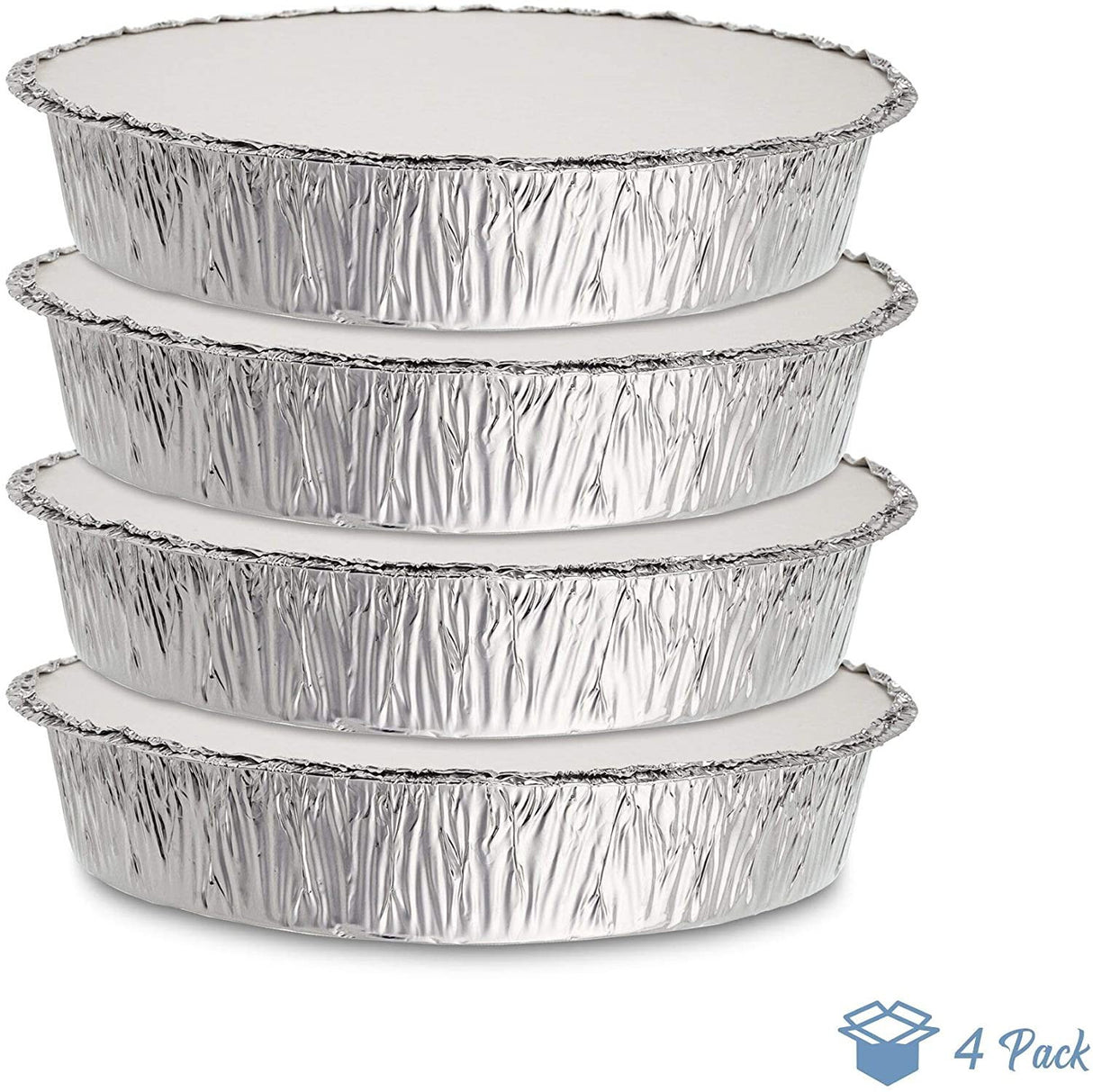 4 Pack Round 9" Aluminium Foil Container Trays with Lids - Decodine