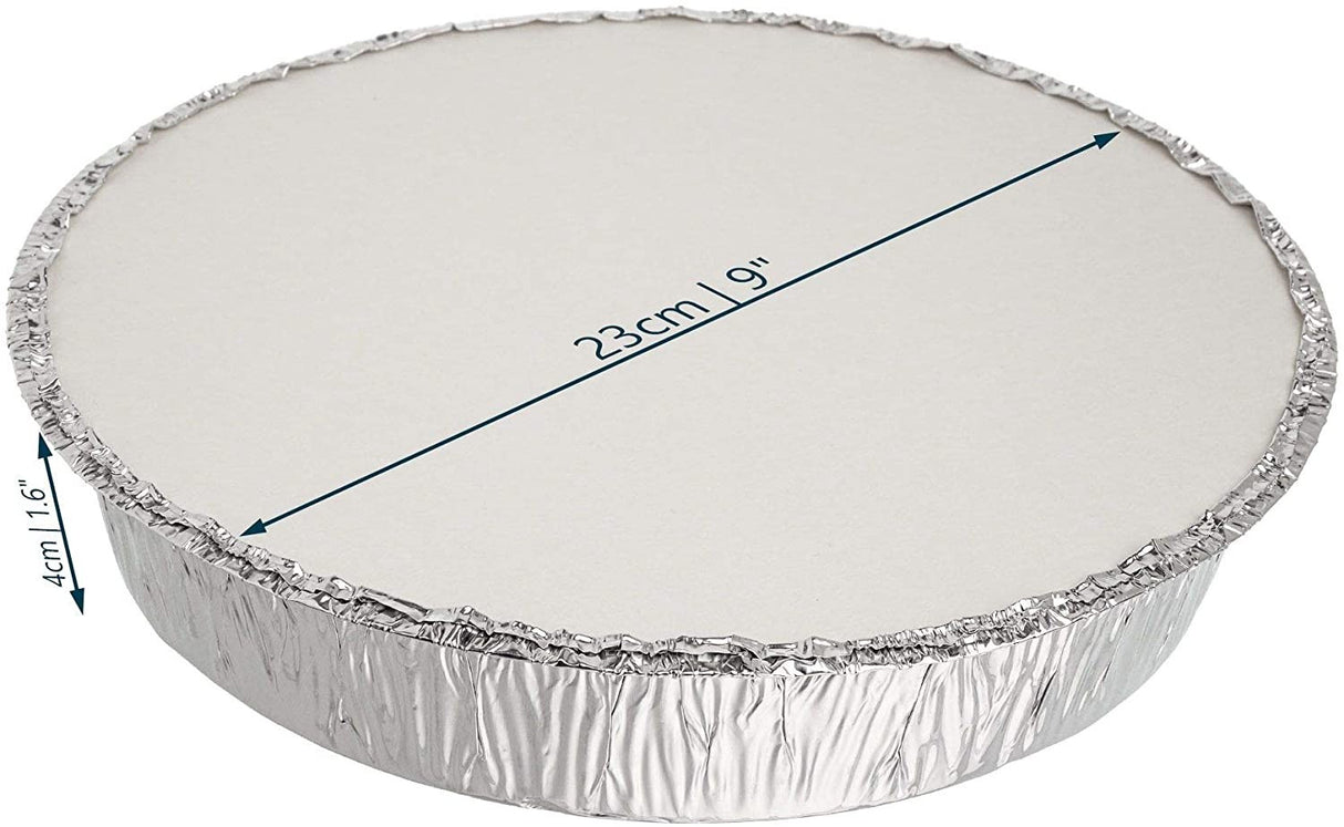 4 Pack Round 9" Aluminium Foil Container Trays with Lids - Decodine